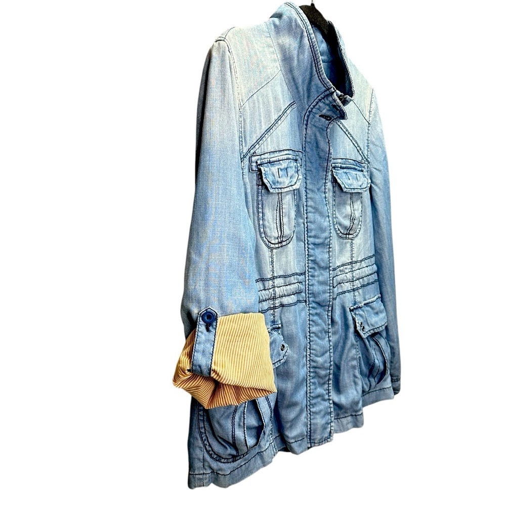 Anthropologie Marrakech Soft Denim Utility Jacket Size Large Petite